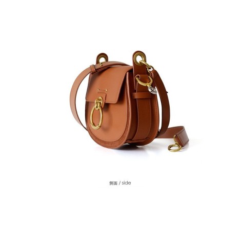 Eldora Genuine Cow Leather Shoulder Bag Brown 77182