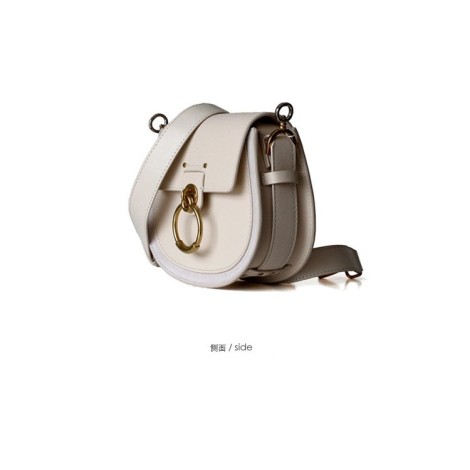 Eldora Genuine Cow Leather Shoulder Bag White 77182