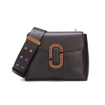 Eldora Genuine Cow Leather Top Handle Bag  Black 77187 