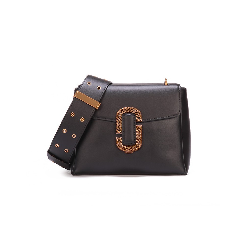 Eldora Genuine Cow Leather Top Handle Bag  Black 77187 