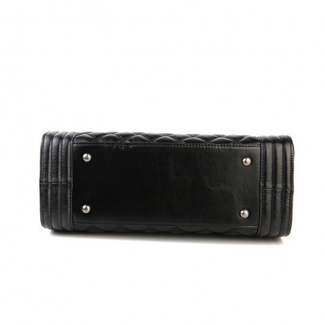 Amandine Genuine Leather Tote Bag Black 75236