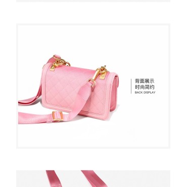 Eldora Genuine Cow Leather Shoulder Bag Pink 77215