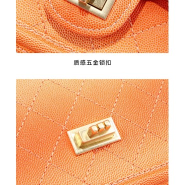 Eldora Genuine Cow Leather Shoulder Bag Orange 77215