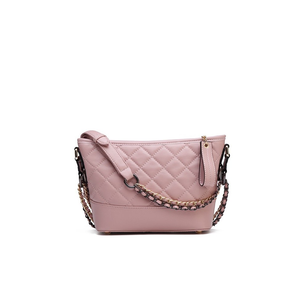 Eldora Genuine Lambskin Leather Shoulder Bag Pink 77222