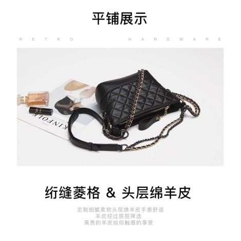 Eldora Genuine Lambskin Leather Shoulder Bag Black  77222