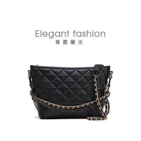 Eldora Genuine Lambskin Leather Shoulder Bag Black  77222