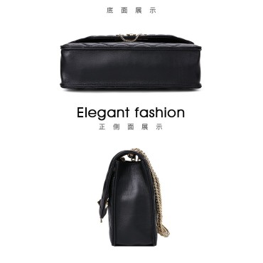 Eldora Genuine Cow Leather Shoulder Bag Black 88724