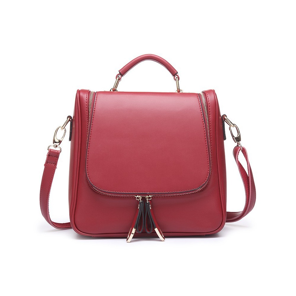 Solange Genuine Leather Backpack Bag Dark Red 75118