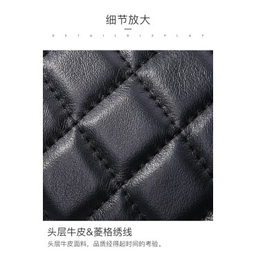  Eldora Genuine Cow Leather Shoulder Bag Black 77228