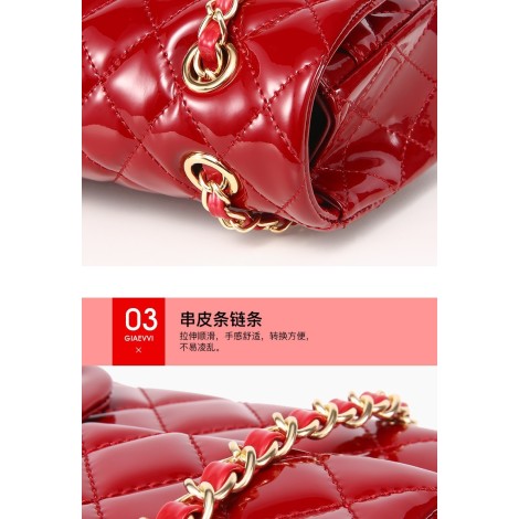  Eldora Genuine Cow Leather Shoulder Bag  Red 77229