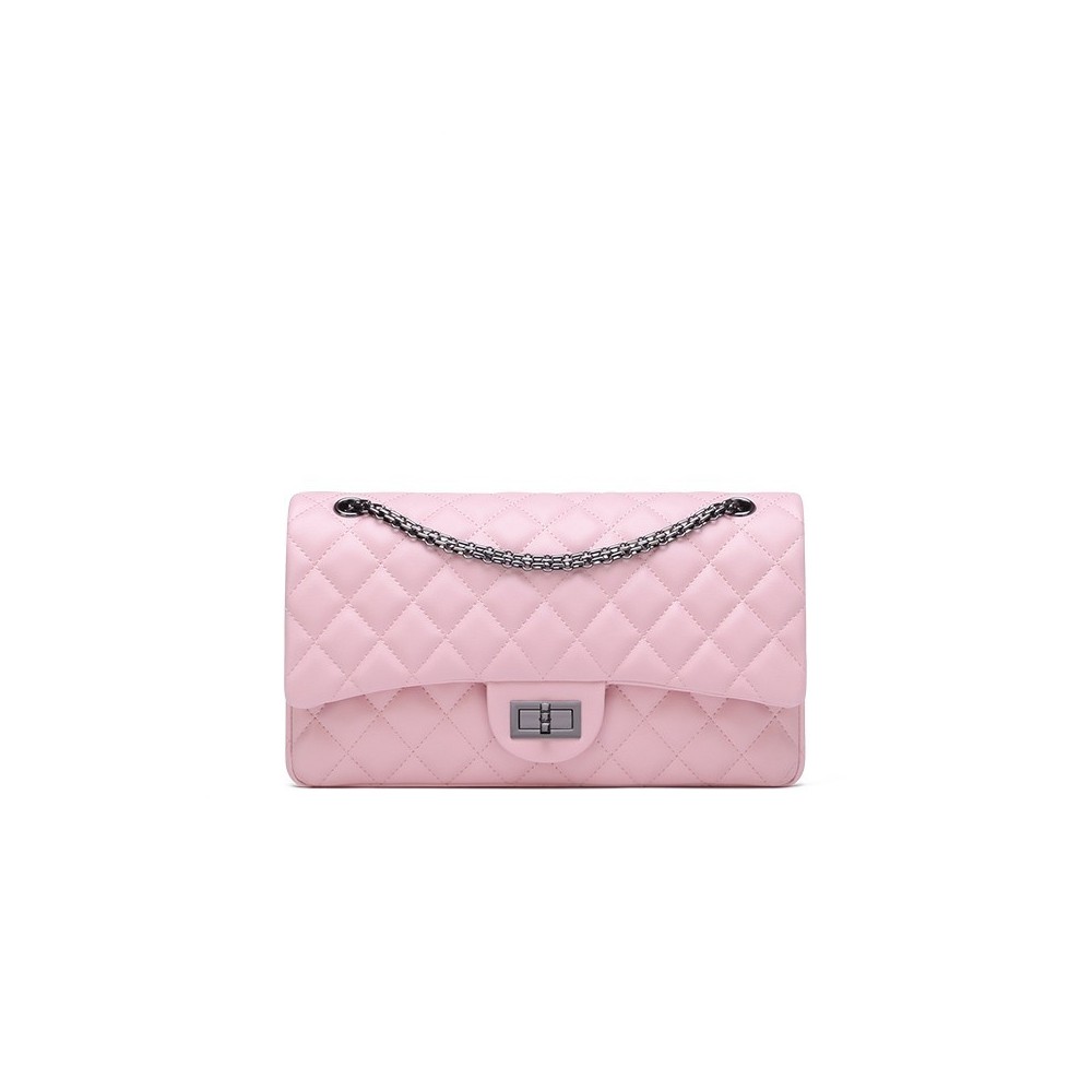 Eldora Genuine Cow Leather Shoulder Bag Pink 77230