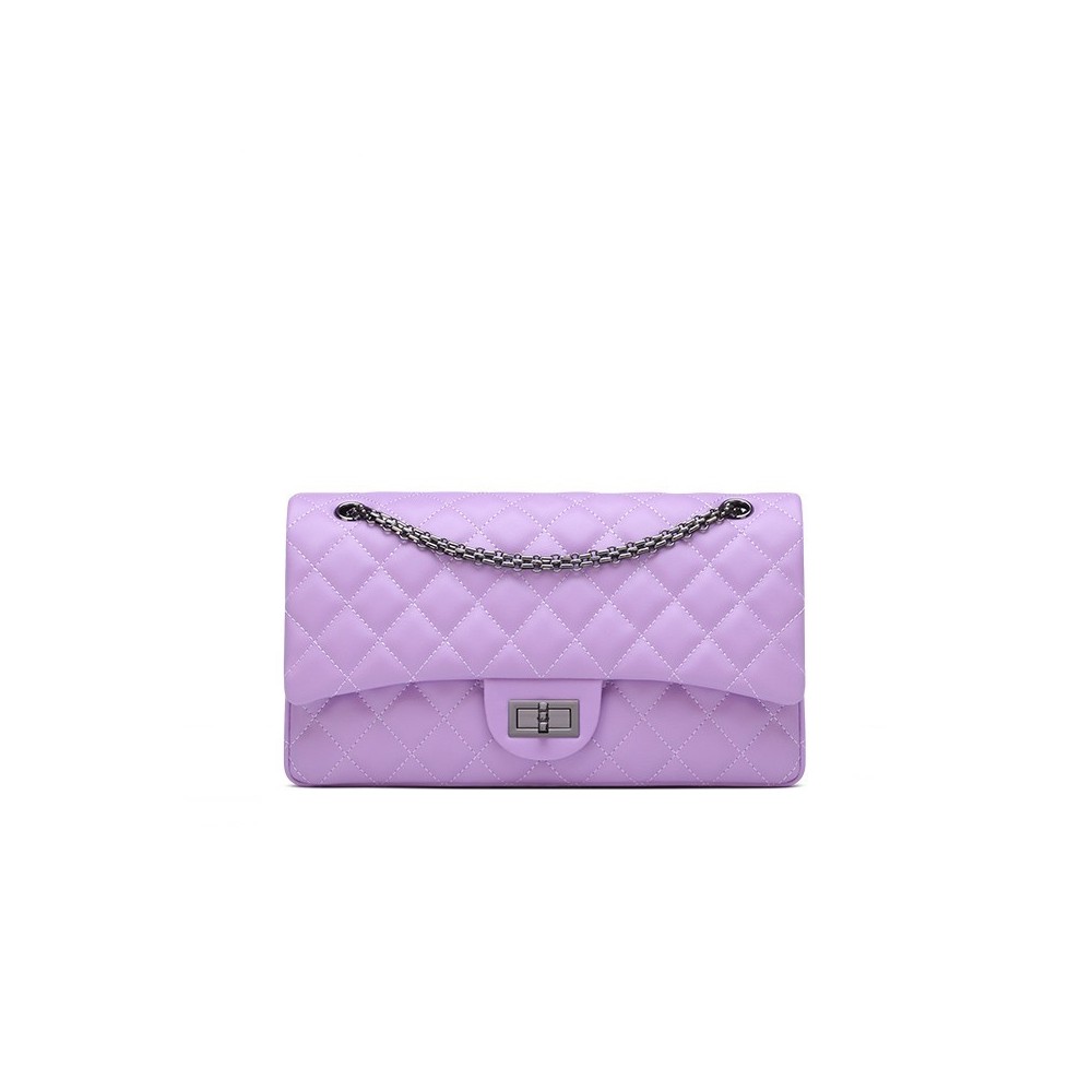 Eldora Genuine Cow Leather Shoulder Bag Purple 77230