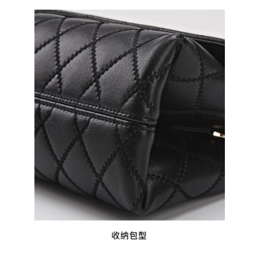 Eldora Genuine Cow Leather Shoulder Bag Black 77231