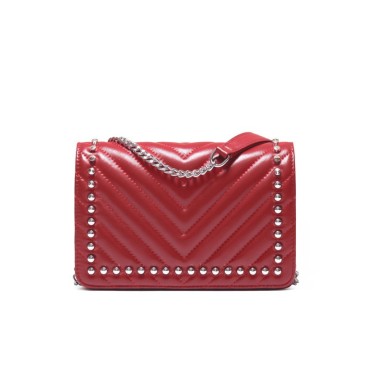 Eldora Genuine Lambskin Leather Shoulder Bag Red 77237