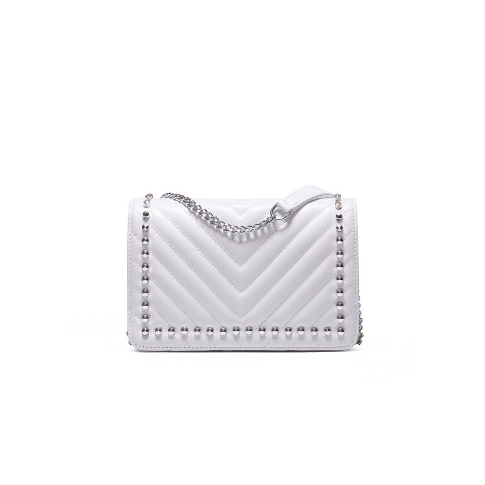 Eldora Genuine Lambskin Leather Shoulder Bag White 77237