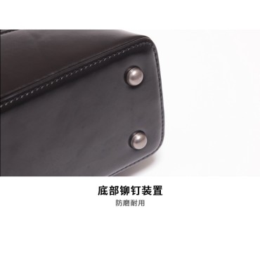 Eldora Genuine Cow Leather Shoulder Bag Black 77240