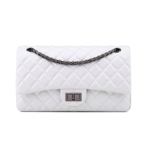  Eldora Genuine Lambskin Leather Shoulder Bag  White 77242