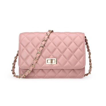 Eldora Genuine Lambskin Leather Shoulder Bag Pink 77243