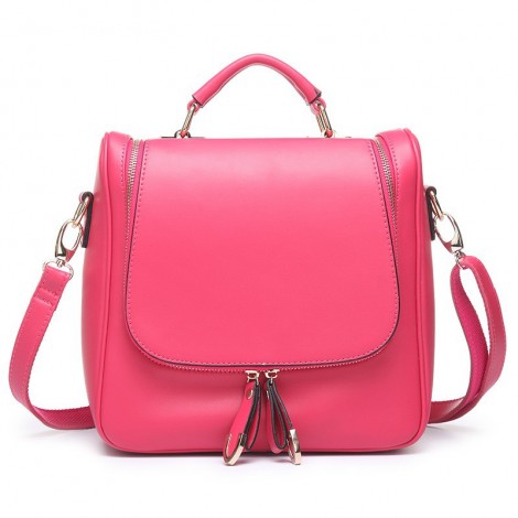 Solange Genuine Leather Backpack Bag Magenta 75118