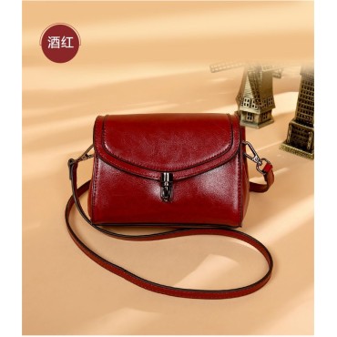 Eldora Genuine Cow Leather Shoulder Bag Red 77250