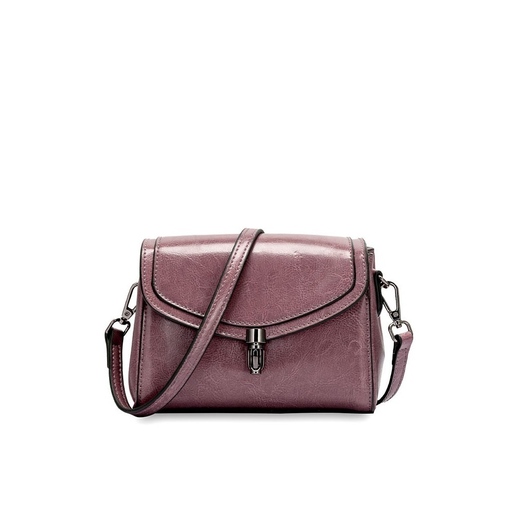 Eldora Genuine Cow Leather Shoulder Bag Pink 77250