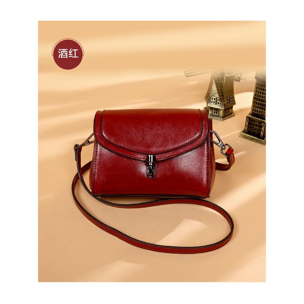  Eldora Genuine Cow Leather Shoulder Bag Red 77250