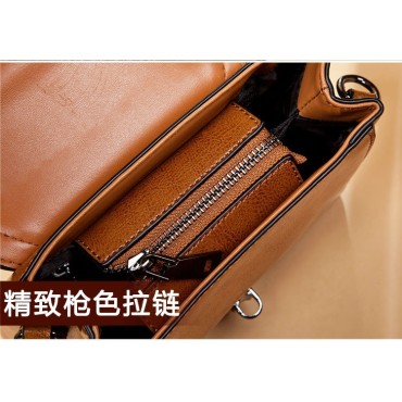  Eldora Genuine Cow Leather Shoulder Bag Brown 77250