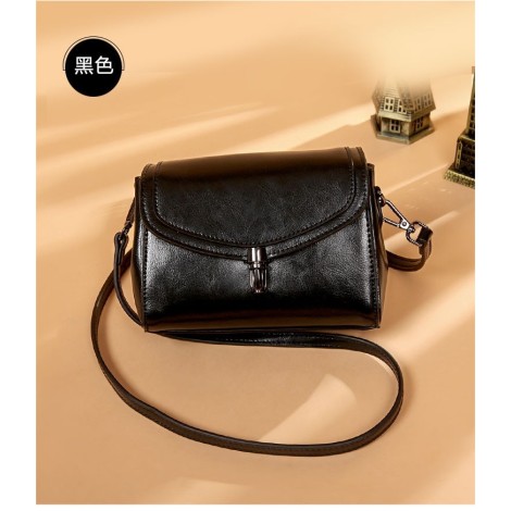  Eldora Genuine Cow Leather Shoulder Bag Black 77250