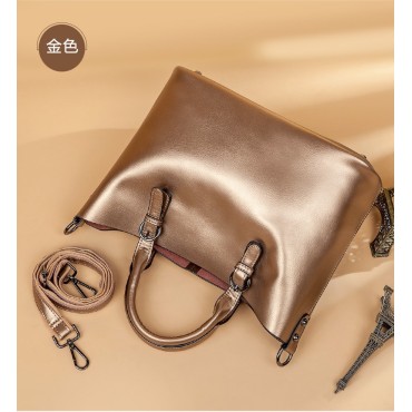 Eldora Genuine Cow Leather Tote Bag Gold 77252