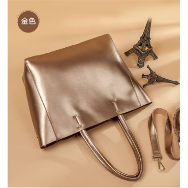 Eldora Genuine Cow Leather Tote Bag Gold 77253