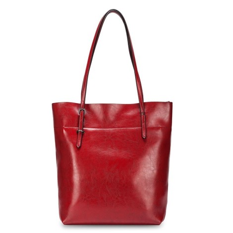 Eldora Genuine Cow Leather Shoulder Bag Dark Red 77254