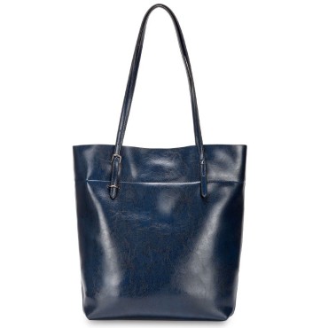 Eldora Genuine Cow Leather Shoulder Bag Blue 77254