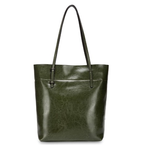 Eldora Genuine Cow Leather Shoulder Bag Green 77254