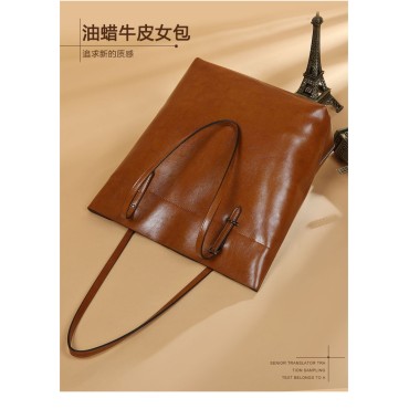 Eldora Genuine Cow Leather Shoulder Bag  Brown 77254