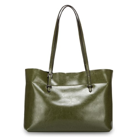 Eldora Genuine Cow Leather Shoulder Bag Green 77256