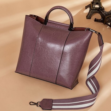Eldora Genuine Cow Leather Shoulder Bag Pink 77258