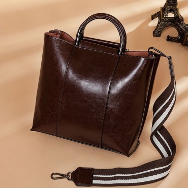 Eldora Genuine Cow Leather Shoulder Bag  Coffee 77258