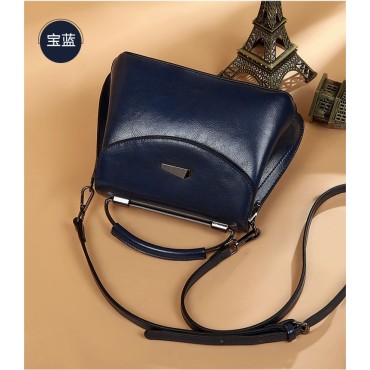 Eldora Genuine Cow Leather Shoulder Bag Blue 77259
