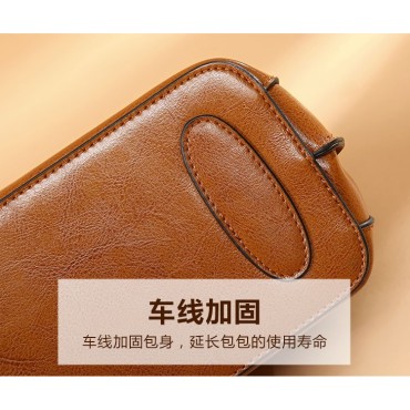 Eldora Genuine Cow Leather Shoulder Bag Brown 77259