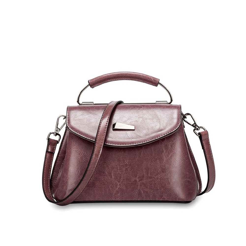 Eldora Genuine Cow Leather Shoulder Bag Pink 77259