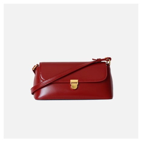 Eldora Genuine Leather Shoulder Bag Dark Red 77260