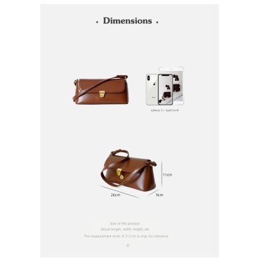 Eldora Genuine Leather Shoulder Bag Brown 77260