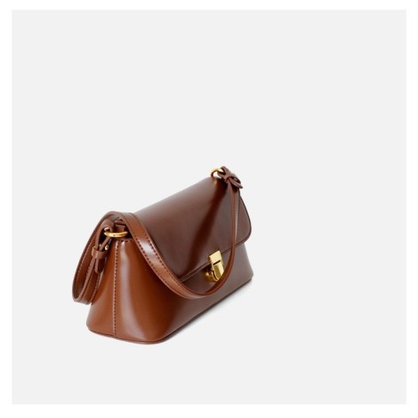Eldora Genuine Leather Shoulder Bag Brown 77260