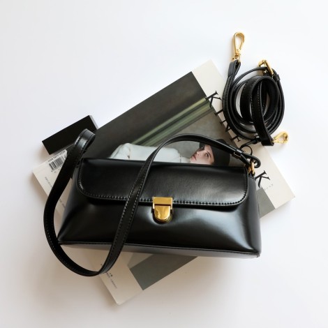 Eldora Genuine Leather Shoulder Bag Black 77260