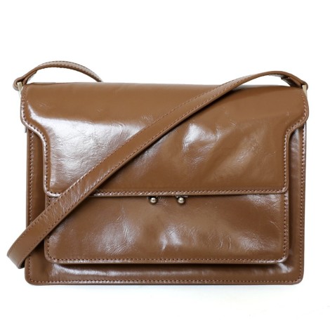 Eldora Genuine Leather Shoulder Bag Brown 77261
