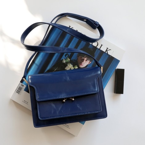 Eldora Genuine Leather Shoulder Bag Blue 77261