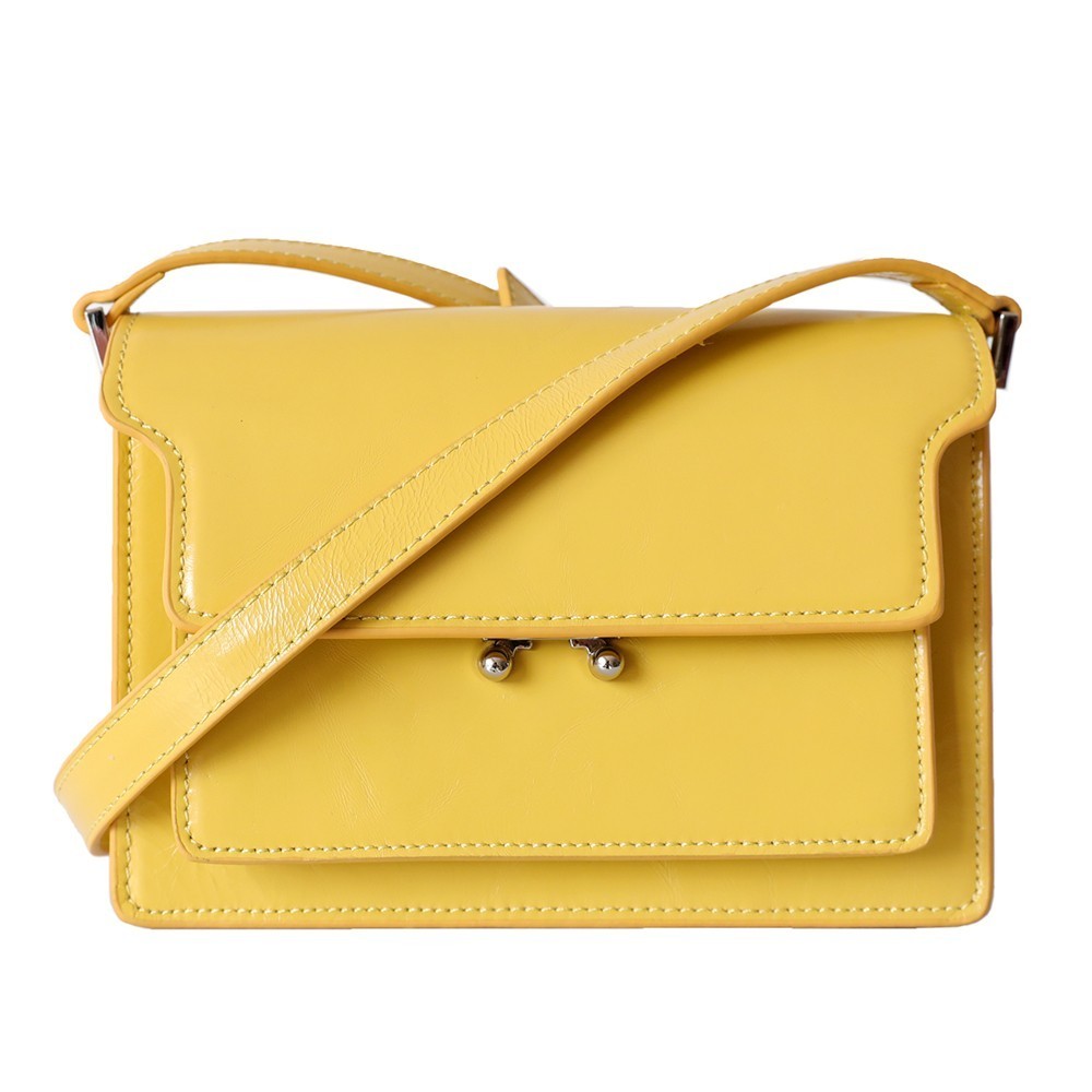 Eldora Genuine Leather Shoulder Bag Yellow 77261