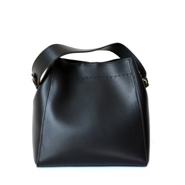 Eldora Genuine Leather Shoulder Bag Black 77263