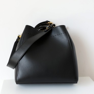 Eldora Genuine Leather Shoulder Bag Black 77263