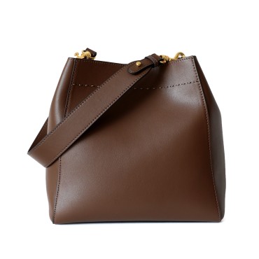 Eldora Genuine Leather Shoulder Bag Brown 77263